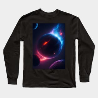 Planets Lights In Space Long Sleeve T-Shirt